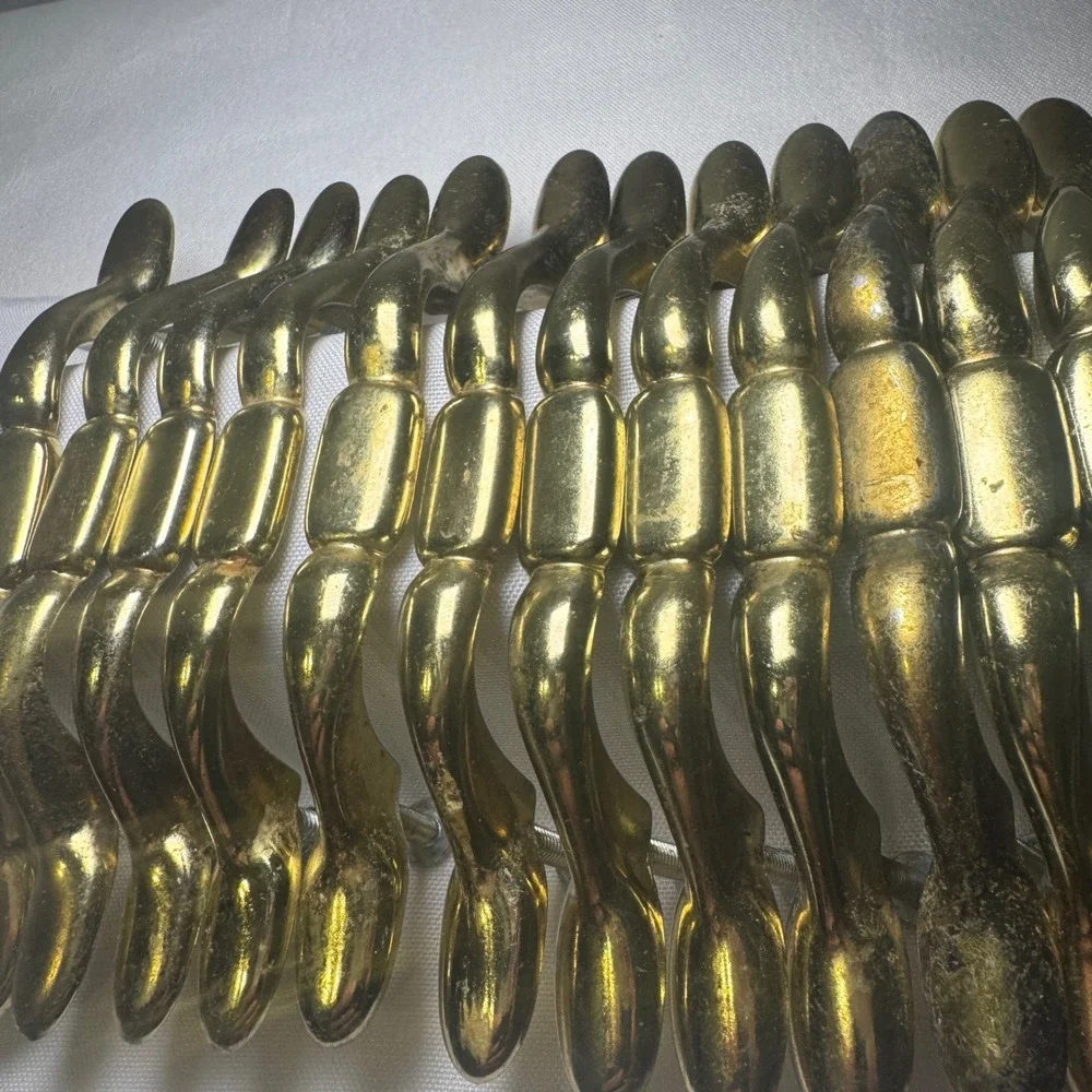 Vintage Brass Door Drawer Cabinet Pulls Set of 18 Ornate Curved Arch Style